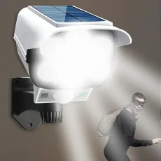 Outdoor Camping Solar Lights Motion Sensor 77 LED FloodLight Wireless Waterproof Dummy Fake Camera Courtyard Garage Street Light