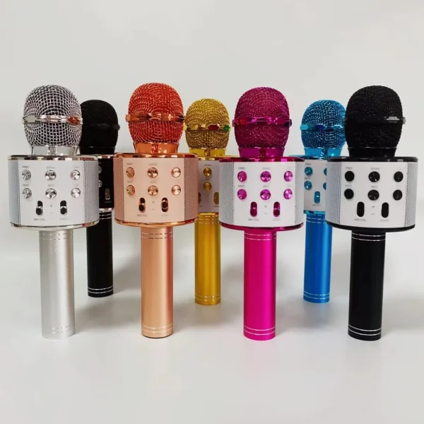 Wirelles microphone speaker-S858 Amazon high-quality cross-border hot-selling children's mobile phone Karaoke microphone birthday gift - Image 4