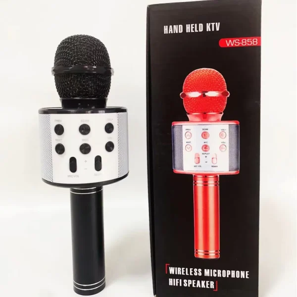 Wirelles microphone speaker-S858 Amazon high-quality cross-border hot-selling children's mobile phone Karaoke microphone birthday gift