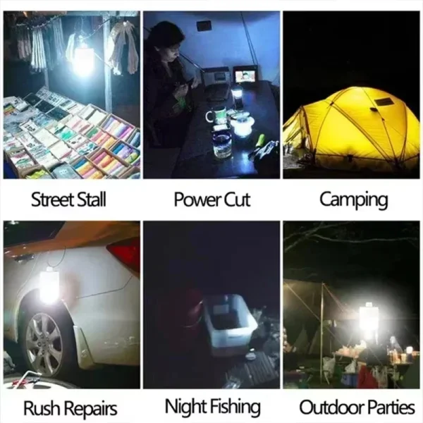 Solar Charging Portable Outdoor LED Camping Light Bulb Remote Control with 5-speed Adjustable Light Waterproof Hook Tent Light - Image 6